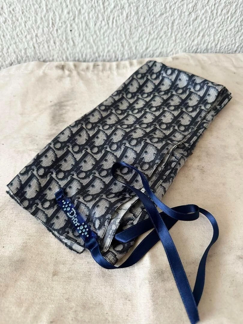 CHRISTIAN DIOR années 90 écharpe trotteur logo écharpe en soie