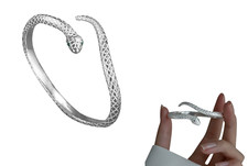 925 Sterling Silver Snake Shape Bracelet Charm Temperament Woman One Size to All