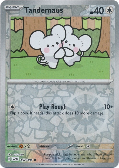 Tandemaus 157/191 Reverse Holo Surging Sparks SSP Pokemon Card NM