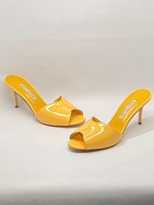 Manolo Blahnik Houramu 70MM Patent Leather Mules size 39