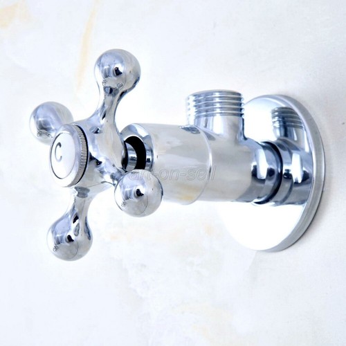 Válvula de ángulo de latón de 1/2" cromo pulido válvula de parada de agua para inodoro aav014 - Imagen 6 de 8