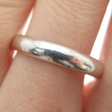 925 Sterling Silver Vintage Classic Wedding Band Ring Size 8.75