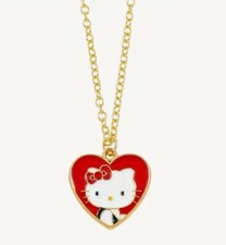 Sanrio Hello Kitty Heart Enamel Charm Gold Hello Kitty Pendant Necklace 26  