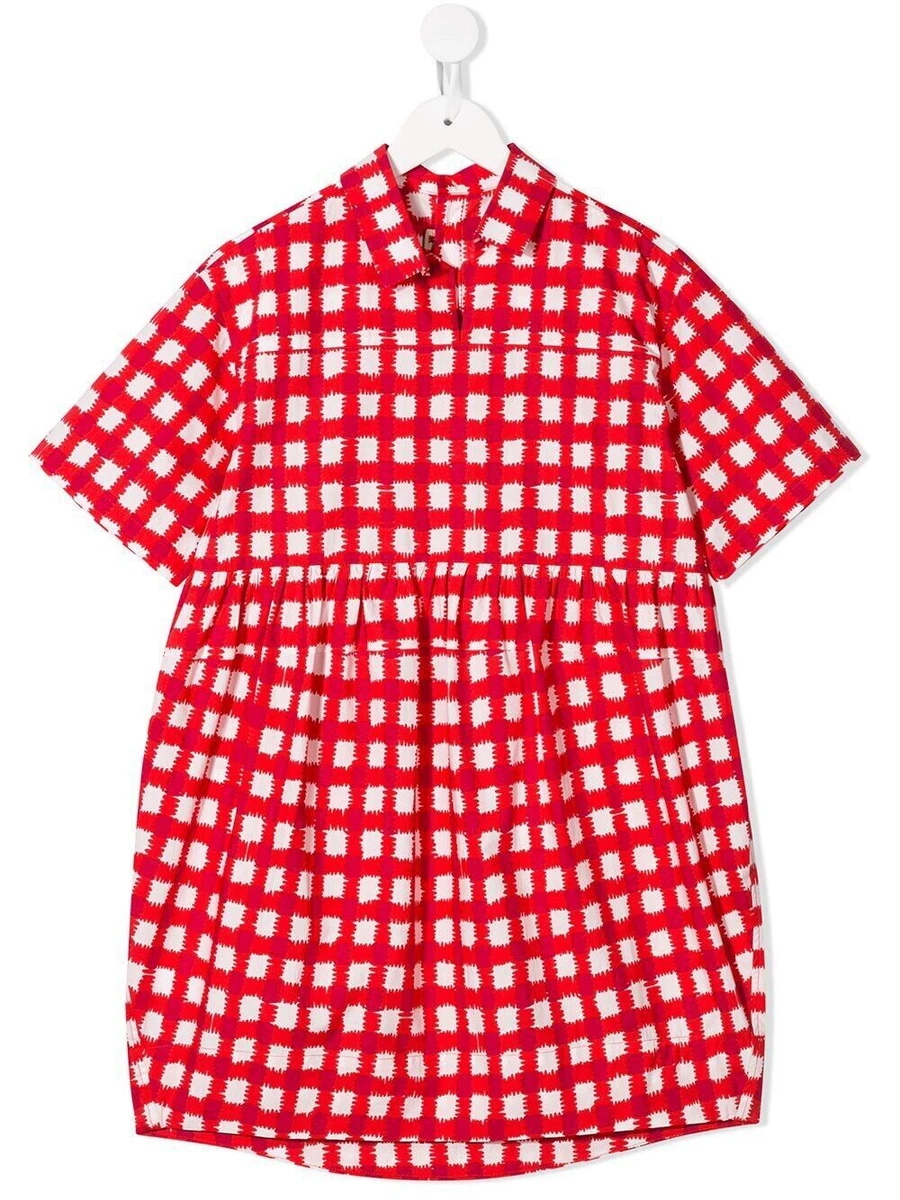 Red and white summer school dresses hotsell