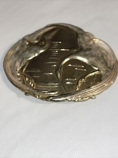 Vintage CHARMANT of Beverly Hills Gold Tone Cranes Birds Belt Buckle Signed
