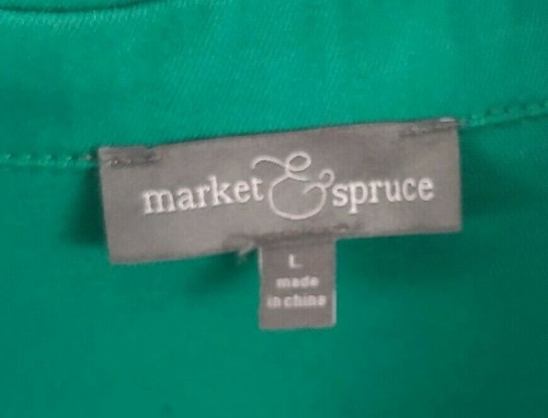 Chaqueta para mujer Market & Spruce grande verde azul algodón elástico a presión frontal carga - Imagen 3 de 6