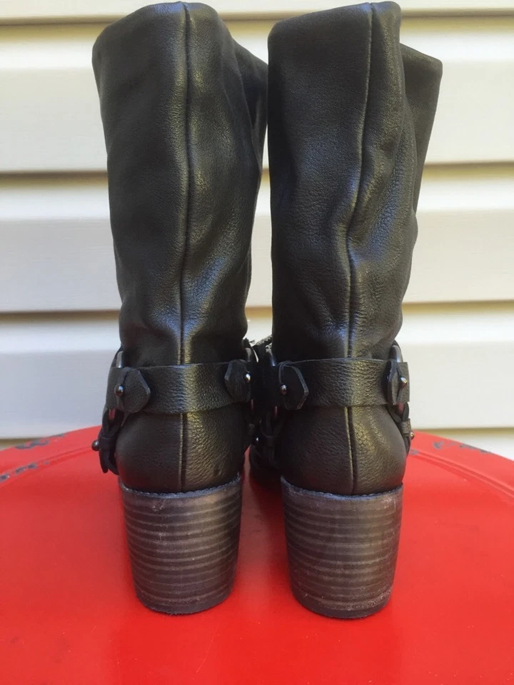 VERA WANG LAVENDER NATASHA LEATHER ANKLE JEWELED HEELED BOOTS BLACK 8 EUC! $421 - Image 4 of 4