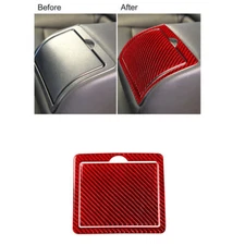 2Pcs Red Carbon Fiber Rear Water Cup Holder Trim For 2010-13 Infiniti G37 Sedan 