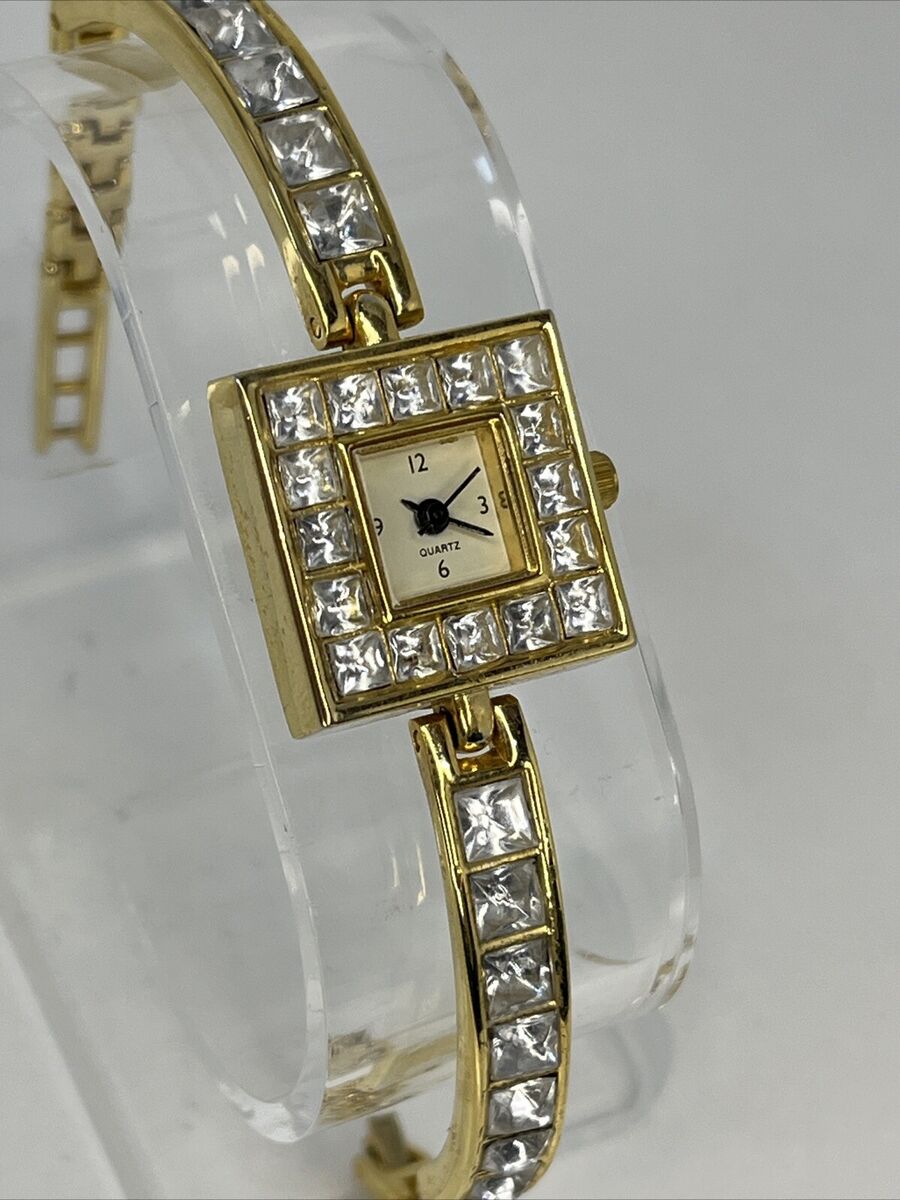 Yves Rocher Women's Quartz Watch Crystals Inlay Band & Bezel Yves Rocher Women's Quartz Watch Crystals Inlay Band & Bezel