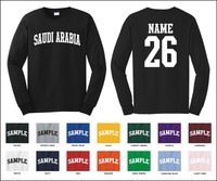 Country Of Saudi Arabia Custom Personalized Name & Number Long Sleeve T-shirt Country Of Saudi Arabia Custom Personalized Name & Number Long Sleeve T-shirt