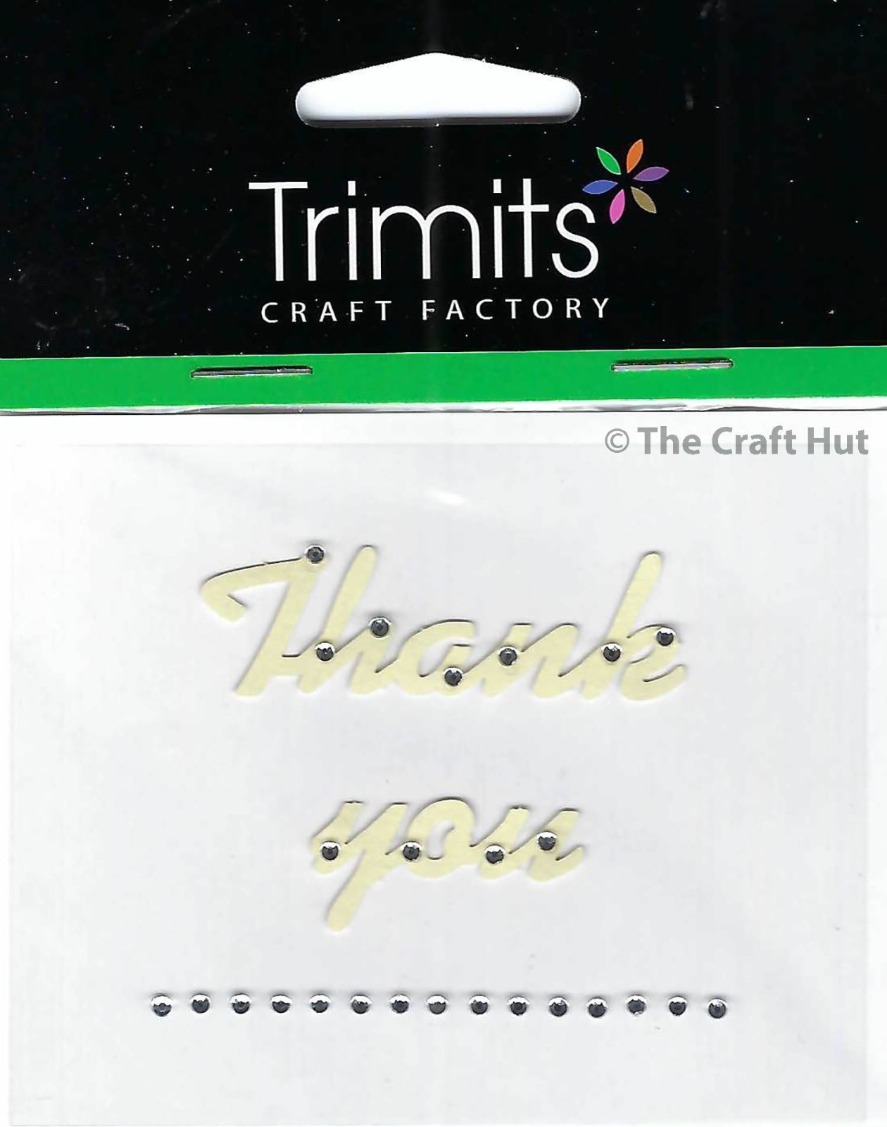 Trimits Craft Embellishments Scrapbook Card Making Thank You With Diamante New