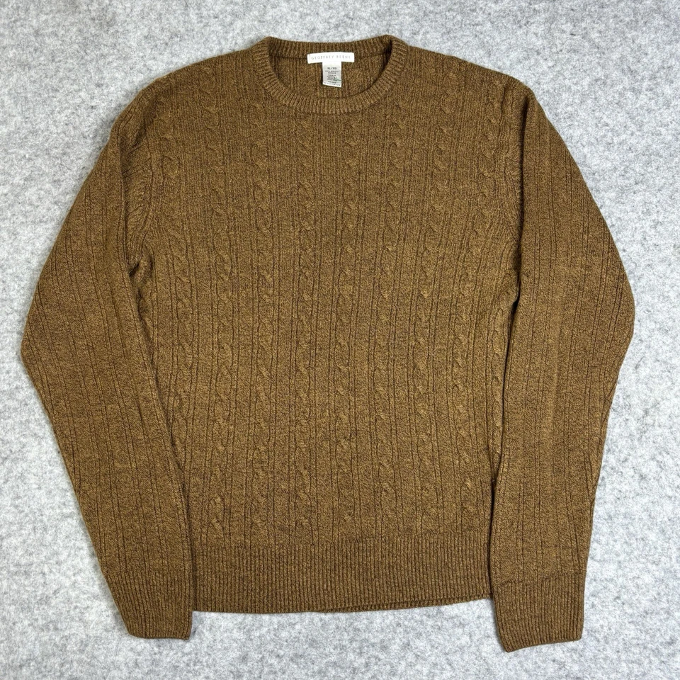 Suéter De Colección Geoffrey Beene Acrílico Tejido con Cable Cuello Redondo Para Hombres XL Marrón Foto 2 de 4