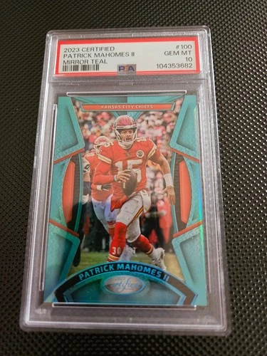2023 certified patrick mahomes ll mirror teal 30/50 psa 10