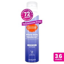 Lume Whole Body Deodorant Invisible Spray for Women Aluminum Free 3.6 oz