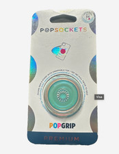 PopSockets PopGrip Premium verde azulado iridiscente soporte de agarre para teléfono intercambiable
