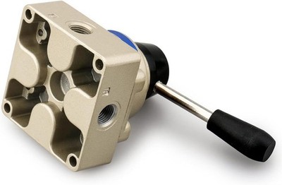 Baomain Rotary Lever Hand Valve HV-02 PT1/4 Air Flow Control 3 Position 4 Way