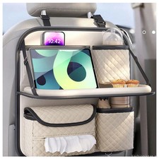 Car Organiser Bag Multi Pocket Black Leather Holder Back Seat Storage Tidy  und