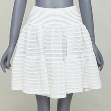 ALAIA ivory viscose blend tiered horizontal k...