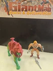 Vintage 1981 MOTU He-man and Battle Cat Action Figures Original