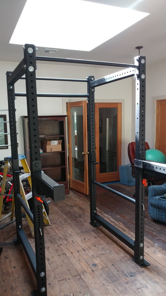 Rogue RML 490 Power Rack + Monster Lite Spotter Arms | eBay