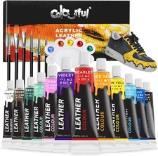 Colorful Acrylic Leather Paint for Shoe Painting- 12 Colors Leather Paint for Ba