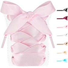 16MM Wide Ribbon Shoe Laces for Sneaker, Satin Flat Thick Fancy Silk Shoelace...