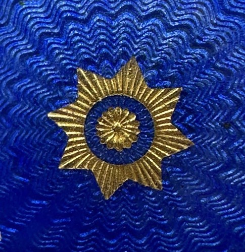 O. Hjortdahl Sterling Silver Royal Blue Gold Star Pin Norway Norwegian c.1940s - Picture 5 of 12