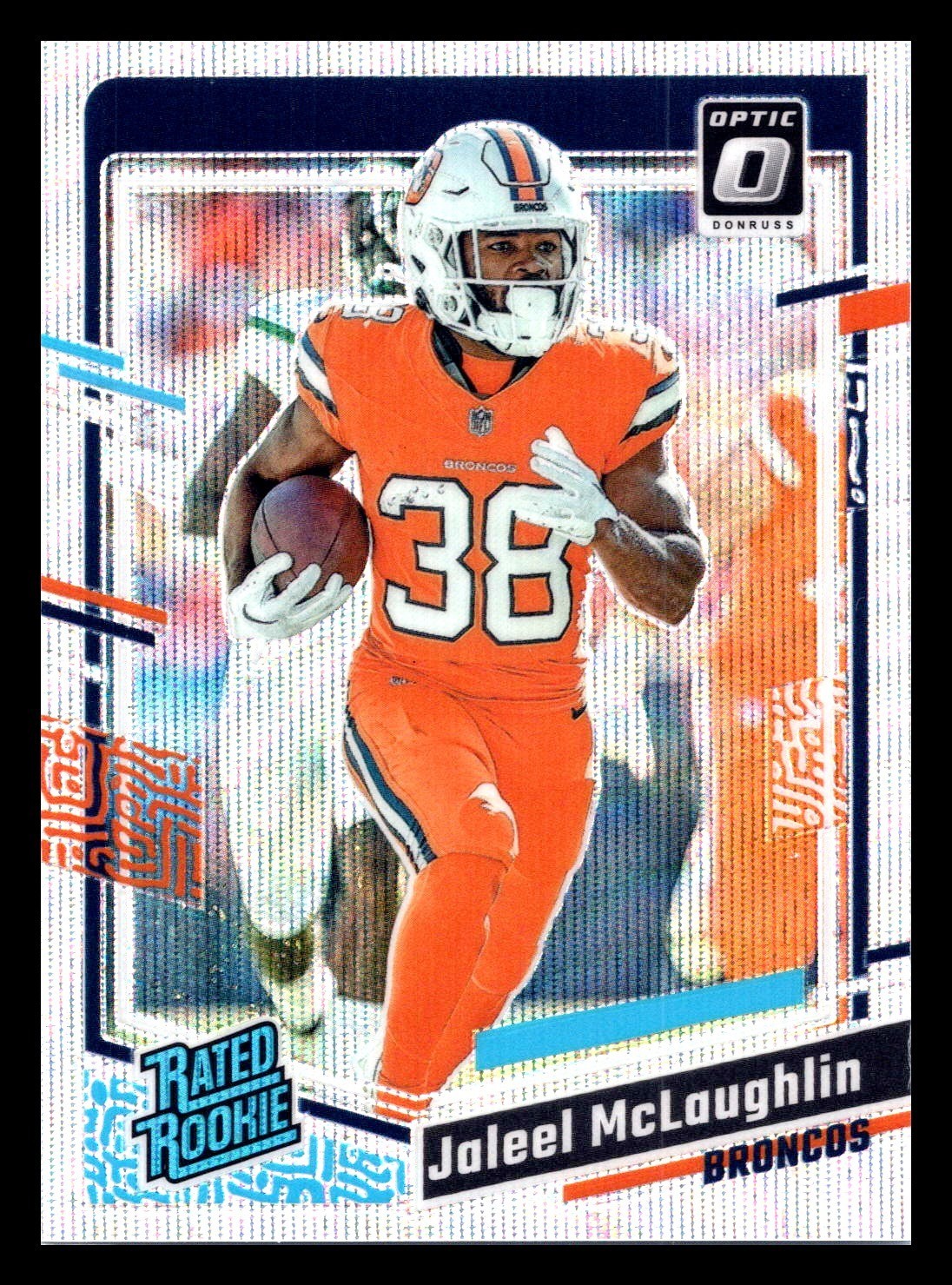 Jaleel McLaughlin 2023 Donruss Optic Rated Rookie Wave /300 #232 RC Broncos