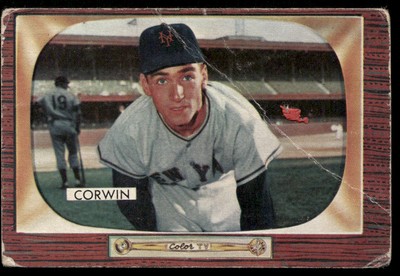 Al Corwin 1955 Bowman #122 New York Giants Good Crease