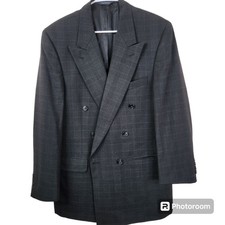 VTG Burberrys Mens 100 Wool Double Breasted Sport Coat Blazer Size 40