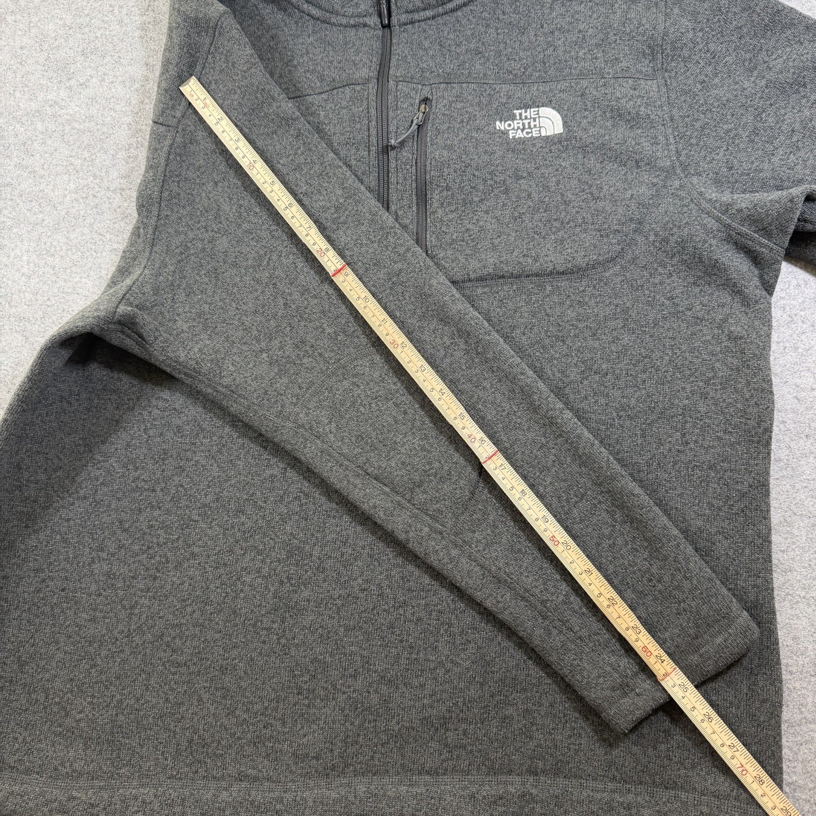 The North Face Gordon Lyons 1/4 Zip Fleece Mens 2XL Asphalt Gray Sweater Knit thumbnail 6