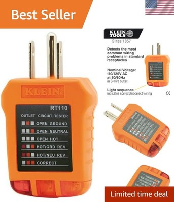 Klein Tools Outlet Tester for AC Receptacles - Safety Certified & Durable