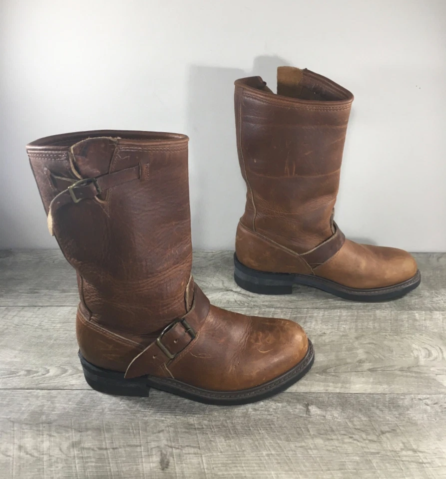 Carolina Moto Ingeniero Arnés Montar Motocicleta Cuero Mujeres Botas Talla 8 Foto 2 de 4