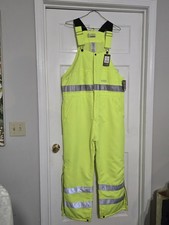 Berne workwear enhanced visibility bib overall Men XL Short NWT
