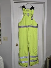 Berne workwear enhanced visibility bib overall Men XL Short NWT