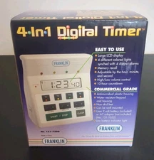 Franklin 4-In-1 Digital Kitchen Timer 4 Chan,10 Hr Count 7" High Color Coded NEW