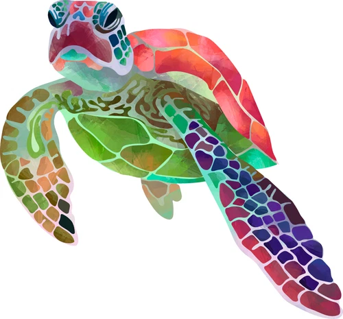 Sea Turtle Reptile Safari Zoo Animal Self Adhesive Sticker