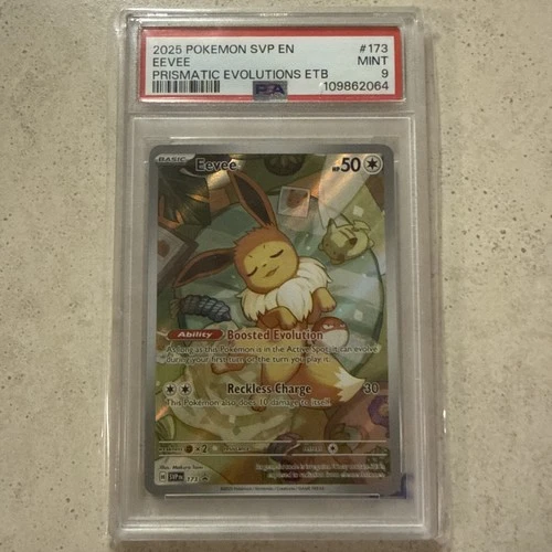 2025 POKEMON SVP EN-SV PRISMATIC EVOLUTIONS BLACK STAR PROMO #173 EEVEE PSA 9