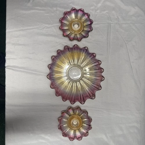 Vintage Federal Glass Celestial Gem-tone Marigold Purple Set