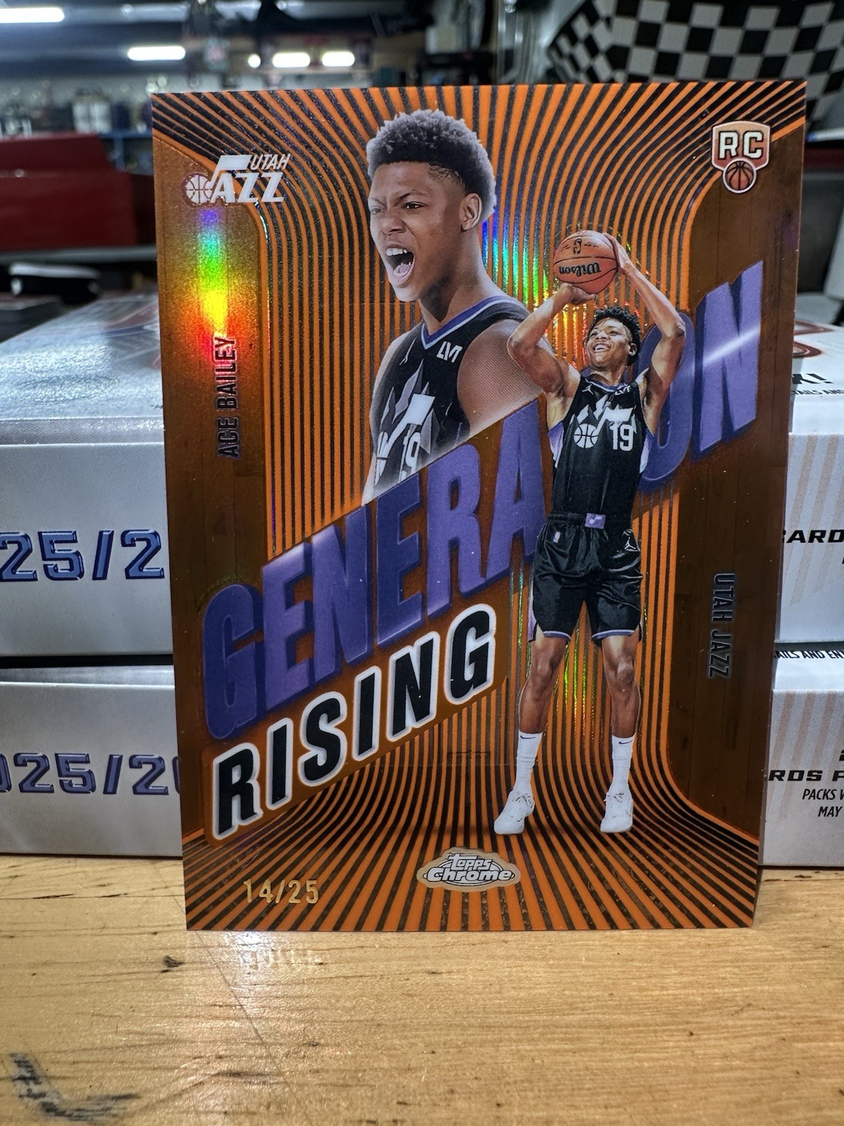 2025-26 Topps Chrome Ace Bailey Generation Rising Orange /25