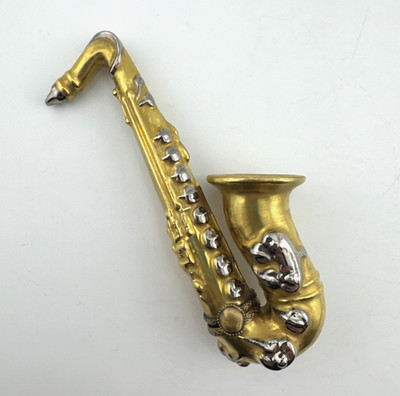 Elda Creations Peint Main Limoges Saxophone Trinket Box 