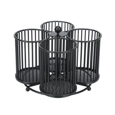 Schwarzer Stiftehalter, Organizer Aus Metall, Um 360° Drehbar, Stifteaufbew6289 - Bild 1 von 4