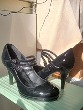 fabric fab shoes Damen Pumps Lackleder schwar...
