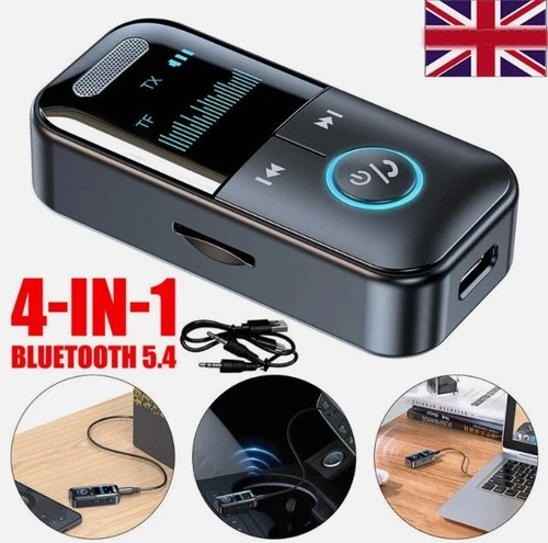 4-in-1 Wireless Bluetooth 5.4 Transmitter Receiver Adapter Audio 3.5mm Jack Aux