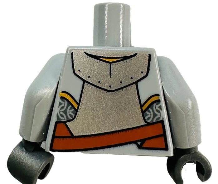 LEGO Caballero León Minifigura Torso Teniente Gris Azulado Armadura Pechera León Dorado D414 Foto 2 de 3