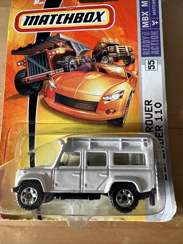 Matchbox #55 '97 Land Rover Defender 110 2006 BIANCO/CARTA ORIZZONTALE NUMERO 55 - Foto 2 di 8