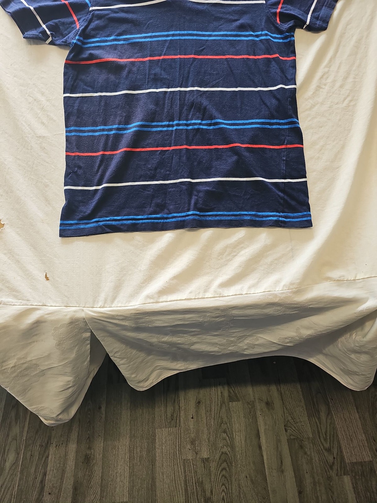 Vintage Kickers Navy Blue Striped Polo Shirt H598 image 6