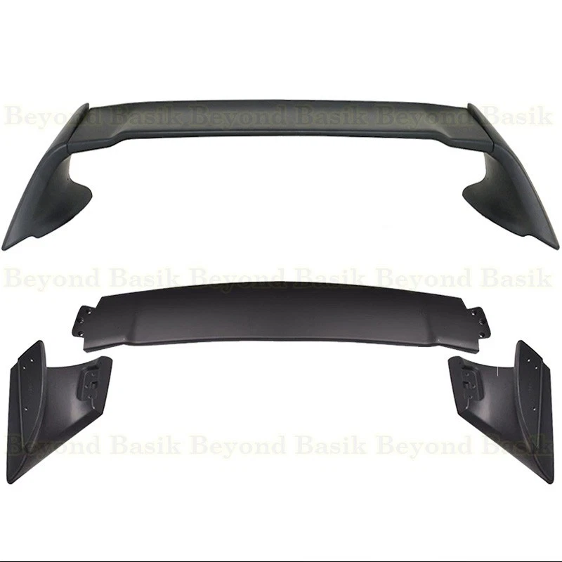 For 2007 2008 2009 2010 Hyundai Elantra MATTE BLACK 3pc JDM Style Trunk Spoiler - Imagem 3 de 3
