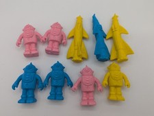 Vintage 1970s 80s Diener Colorful Rubber Plastic Space Raiders Lot Of 9