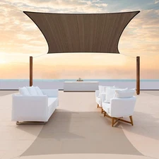 10 X 10 Brown Sun Shade Sail Square Canopy Fabric Cloth Screen Water Permeable
